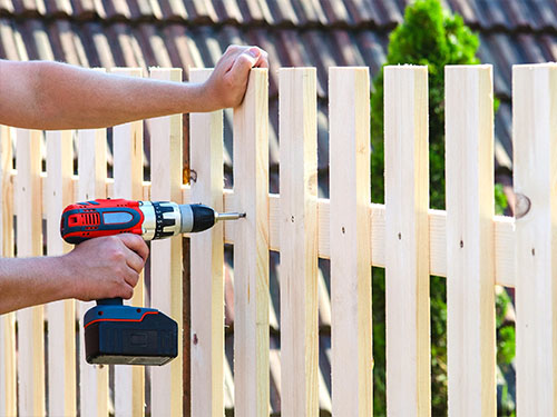 Fence and deck repair work in progress